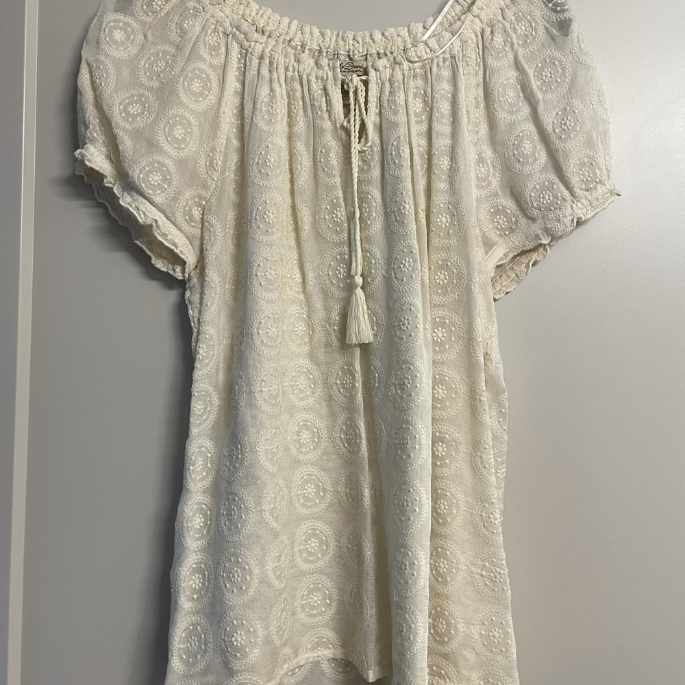EUC Lucky Brand 🍀 Peasant Top Sz L